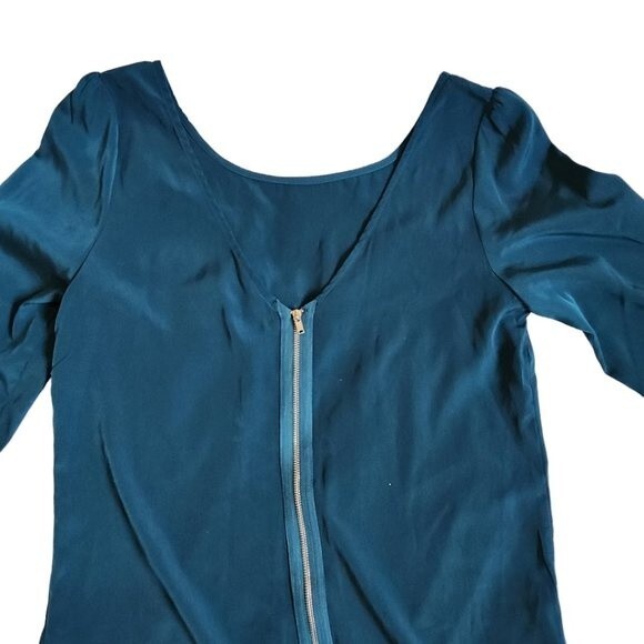 Hello Miss Women's Blue-Green 3/4 Sleeve Mini Shift Dress Size S - Picture 5 of 10